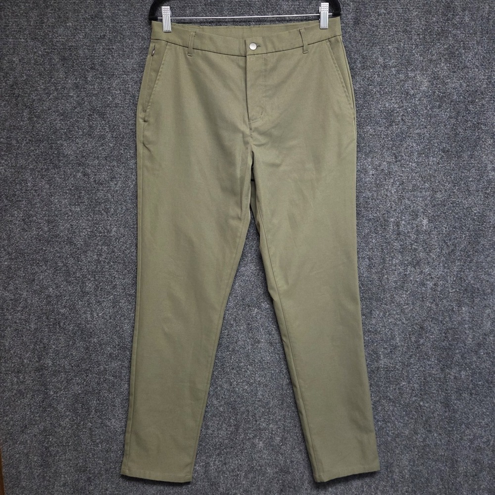 Wowie Pants Mens 32x32 Green Daily Chino Golf Performance Slim Fit Commuter Work